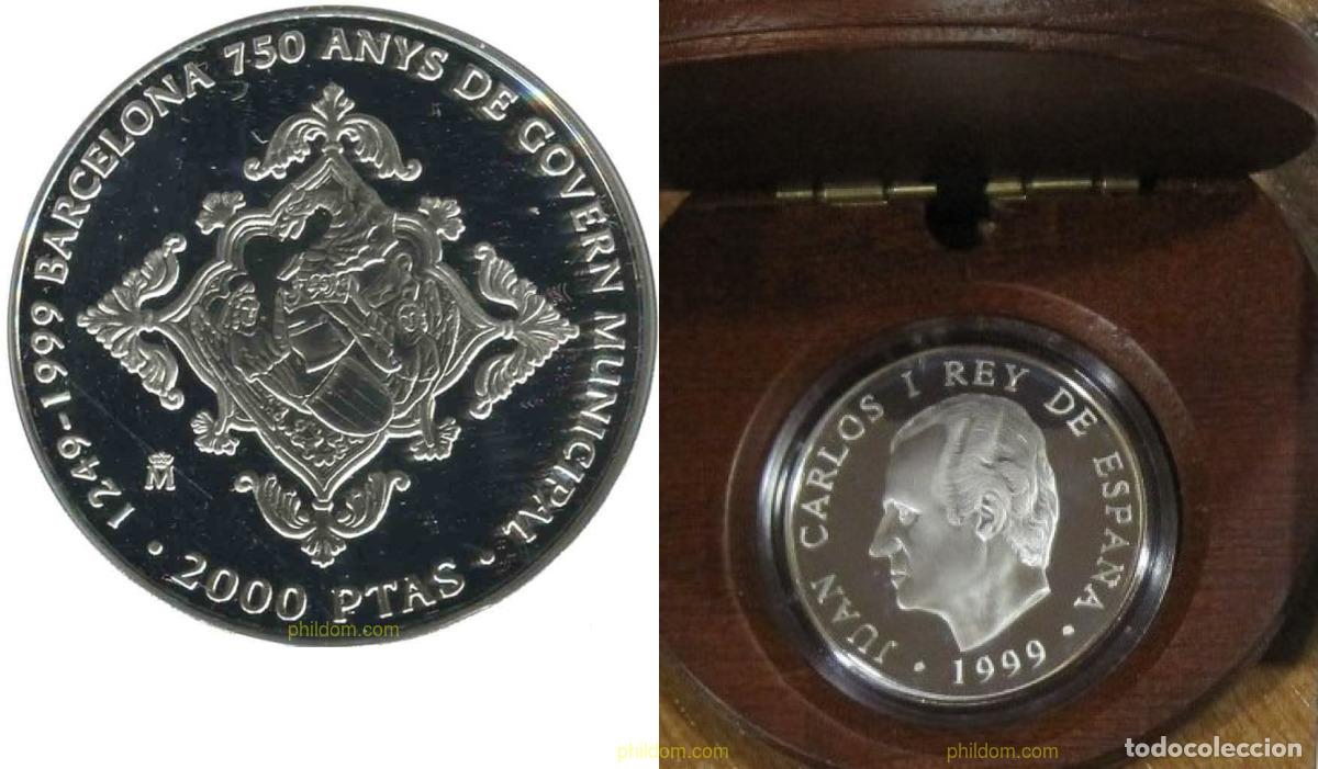 M&uuml;nzen unter Juan Carlos I: 2226 ESPA&Ntilde;A 1999 750 ANYS DE GOVERN MUNICIPAL. BARCELONA 2000 PESETAS