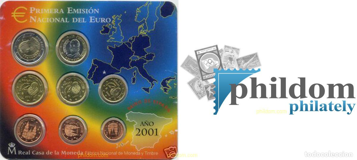 Monedas Juan Carlos I: 123 ESPA&Ntilde;A 2001 CARTERA OFICIAL 2001 EUROS