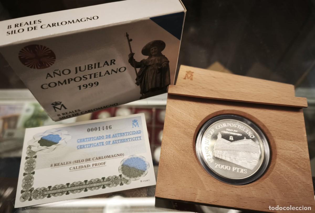 Monedas Juan Carlos I: Espa&ntilde;a estuche 2000 Pesetas Silo de Carlomagno 1999 Plata