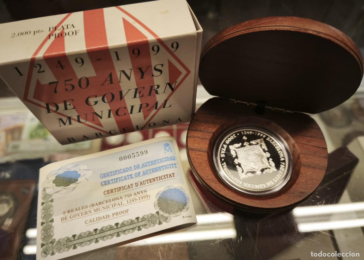 Monedas Juan Carlos I: Espa&ntilde;a estuche 2000 Pesetas Barcelona 1999 Km 1029 Plata Proof