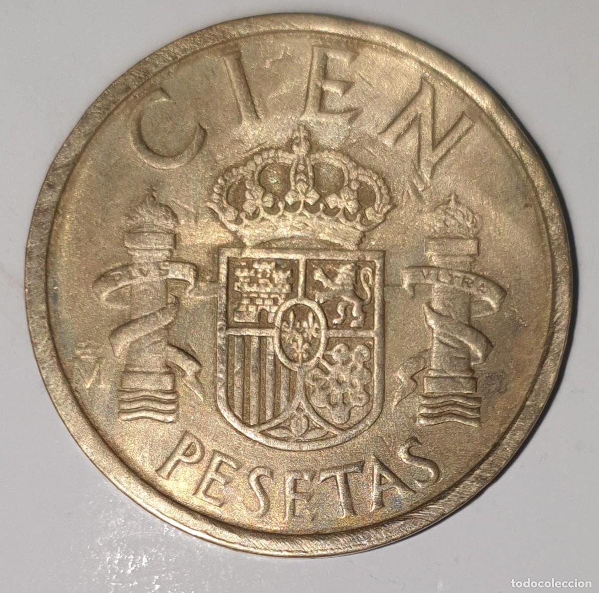 Monedas Juan Carlos I: Espa&ntilde;a 100 Pesetas 1984 Juan Carlos I &ndash; Flores de Lis orientadas al retrato