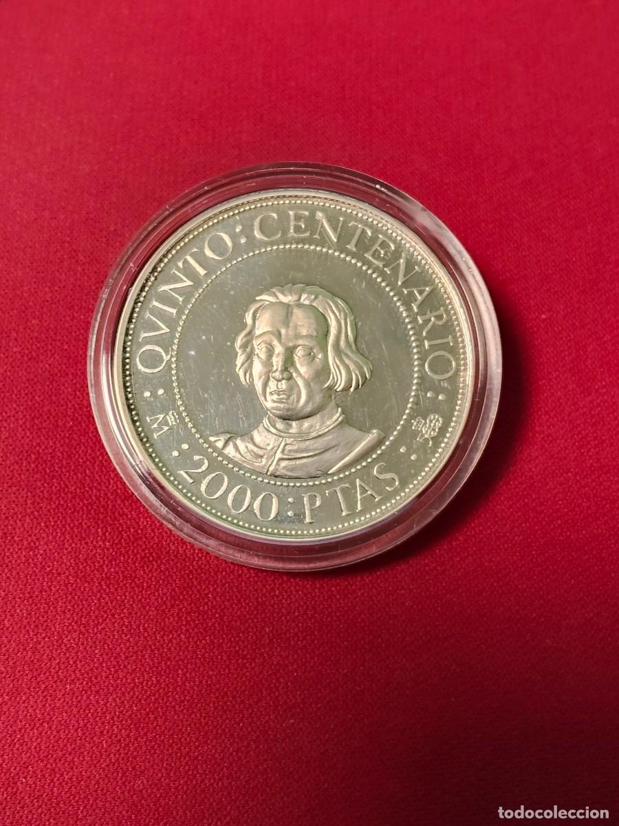 Monedas Juan Carlos I: MONEDA 2000 PESETAS DE PLATA DEL V CENTENARIO DEL A&Ntilde;O 1989,S/C.EN CALIDAD PROOF