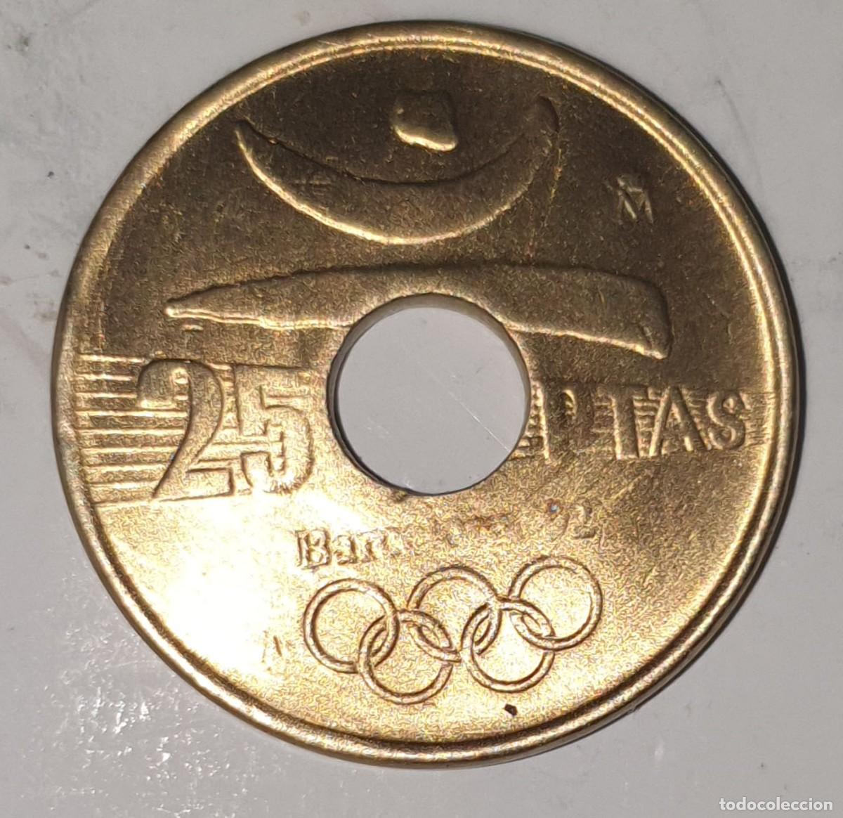 Monedas Juan Carlos I: Espa&ntilde;a 25 Pesetas 1990 Barcelona 92 Salto de Longitud Moneda Ol&iacute;mpica