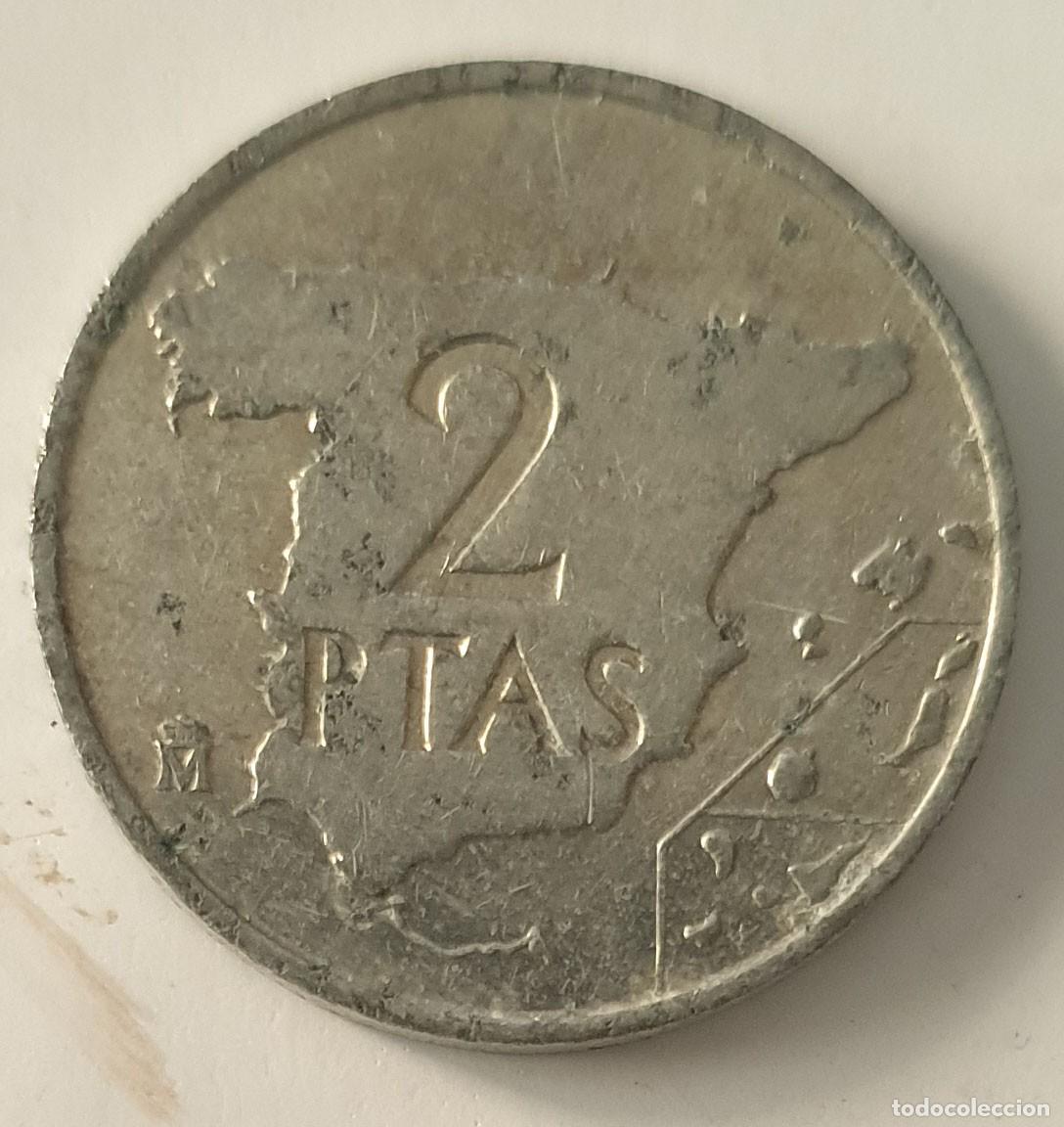Monedas Juan Carlos I: Espa&ntilde;a 2 Pesetas 1982 Juan Carlos I Mapa de Espa&ntilde;a