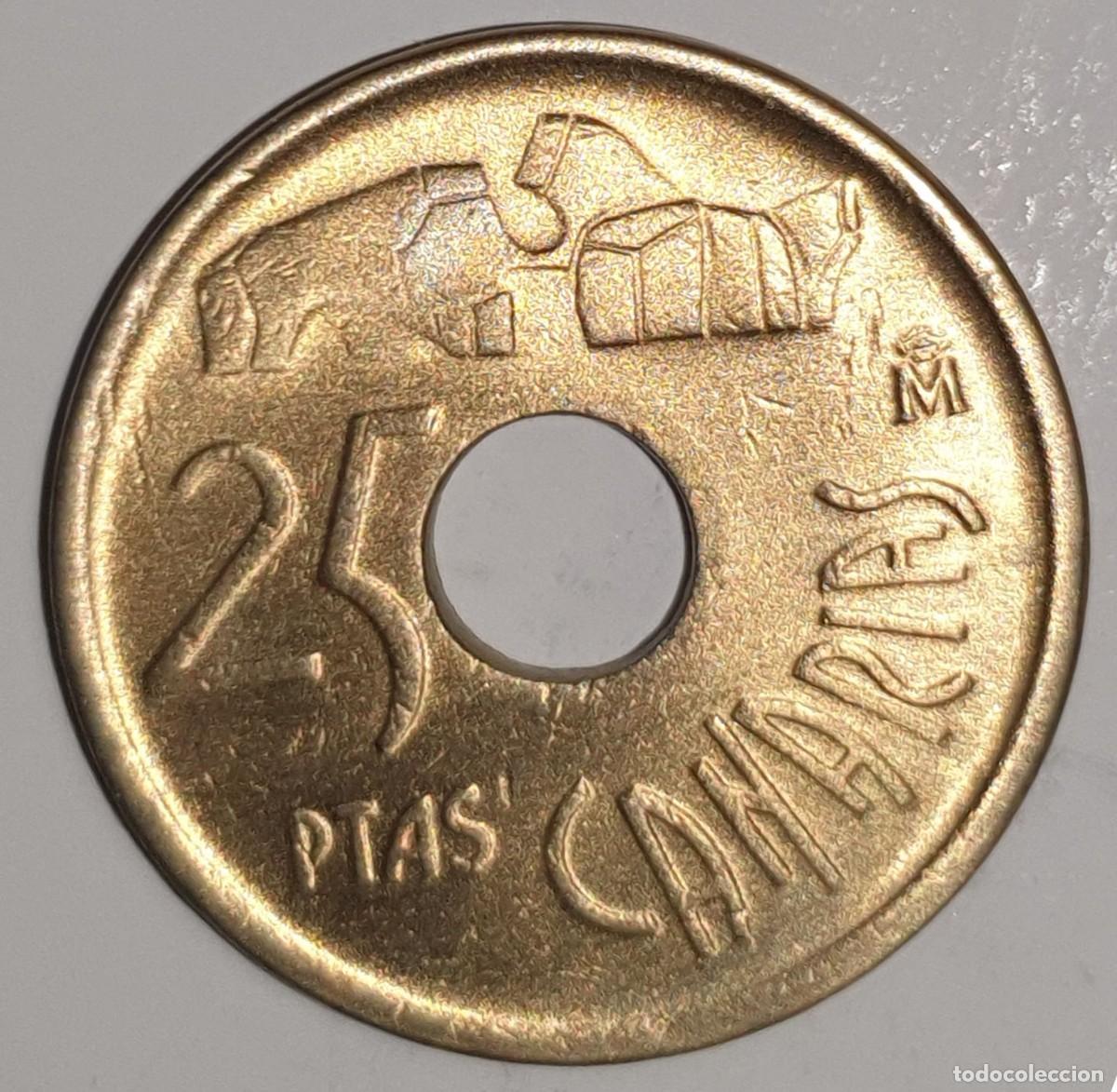Monedas Juan Carlos I: Espa&ntilde;a 25 Pesetas 1997 Islas Canarias &ndash; Serie Comunidades Aut&oacute;nomas