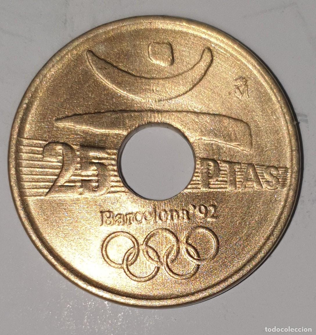Monedas Juan Carlos I: Espa&ntilde;a 25 Pesetas 1991 Barcelona 92 &ndash; Atletismo &ndash; Juegos Ol&iacute;mpicos Barcelona 1992 &ndash; Juan Carlos I