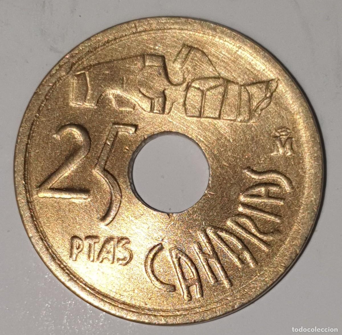 Monedas Juan Carlos I: Espa&ntilde;a 25 Pesetas 1992 Canarias &ndash; Serie Comunidades Aut&oacute;nomas &ndash; Juan Carlos I