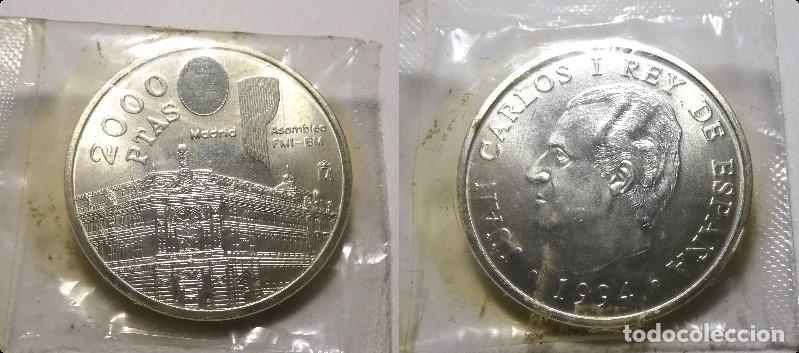 Monedas Juan Carlos I: Moneda de 2000 pesetas ASAMBLEA F.M.I. , en su blister