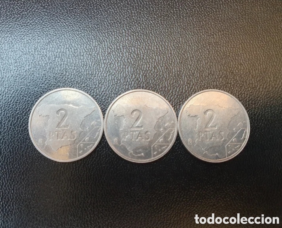 Monedas Juan Carlos I: 3 MONEDAS de 2 PESETAS a&ntilde;os (1982 / 1984)