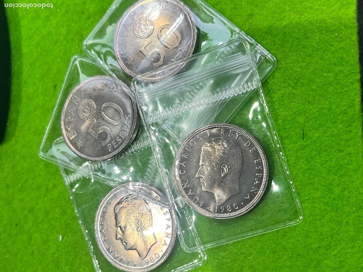 Monedas Juan Carlos I: Espa&ntilde;a, una moneda 50 pesetas, 1980 81, mundial f&uacute;tbol 82, Juan Carlos I, 1&deg;, 47682 3, FNMT
