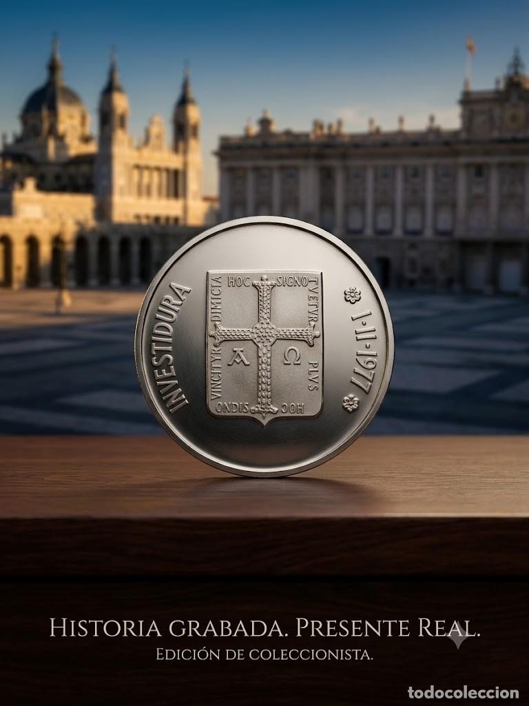 M&uuml;nzen unter Juan Carlos I: Moneda plata Investidura Pr&iacute;ncipe de Asturias Felipe de Borb&oacute;n y Grecia 1/11/77