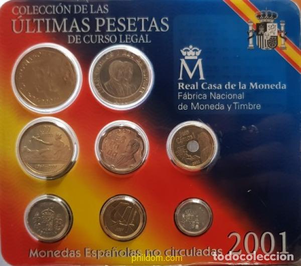 Monete Juan Carlos I: 707 ESPA&Ntilde;A 2001 CARTERA OFICIAL 2001 PESETAS