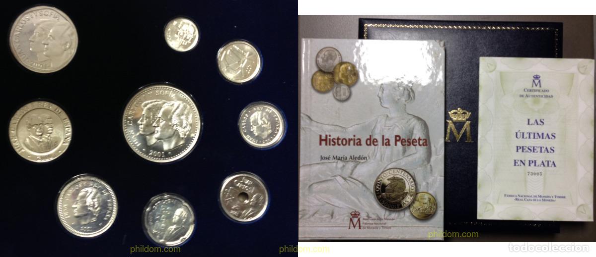 Monete Juan Carlos I: 771 ESPA&Ntilde;A 2001 ESTUCHE ULTIMAS PESETAS 2001 - 1,5,10,25,50,100,200,500, 2000 PESETAS FNMT