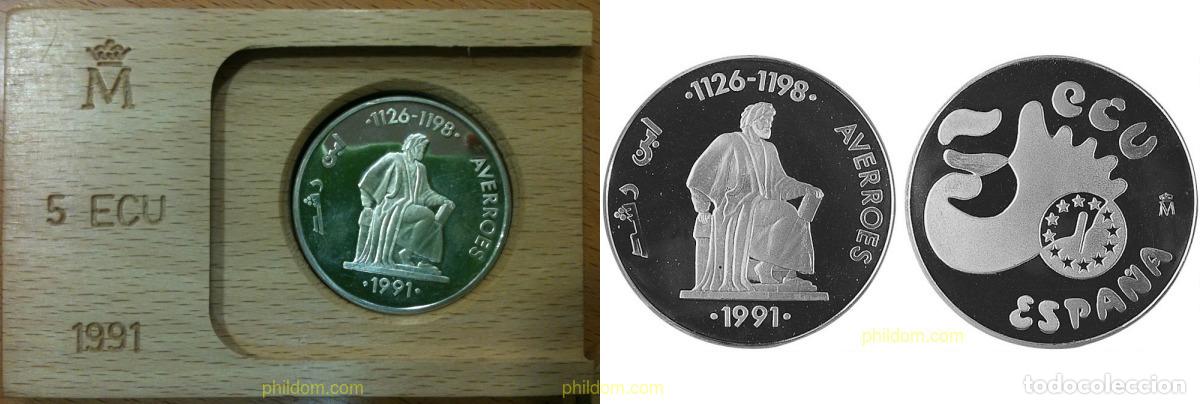 Monnaies Juan Carlos I: 989 ESPA&Ntilde;A 1991 5 ECU ESPA&Ntilde;A 1991 AVERROES