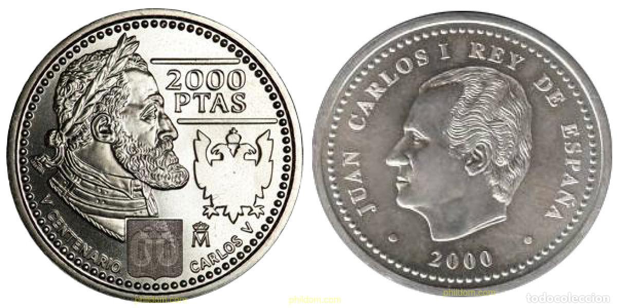 Monnaies Juan Carlos I: 1380 ESPA&Ntilde;A 2000 2000 PESETAS 2000 CARLOS V