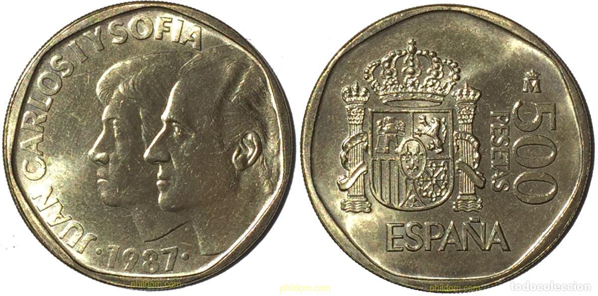Monedas Juan Carlos I: 1848 ESPA&Ntilde;A 1987 500 PESETAS 1987 JUAN CARLOS Y SOFIA