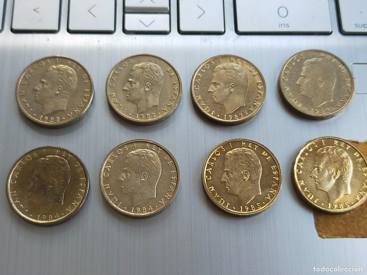 Monedas Juan Carlos I: LOTE DE MONEDAS 100 CIEN PESETAS ESPA&Ntilde;A 1982 1983 1984 1985 LIS ARRIBA ABAJO MUY BUENA CONSERVACION