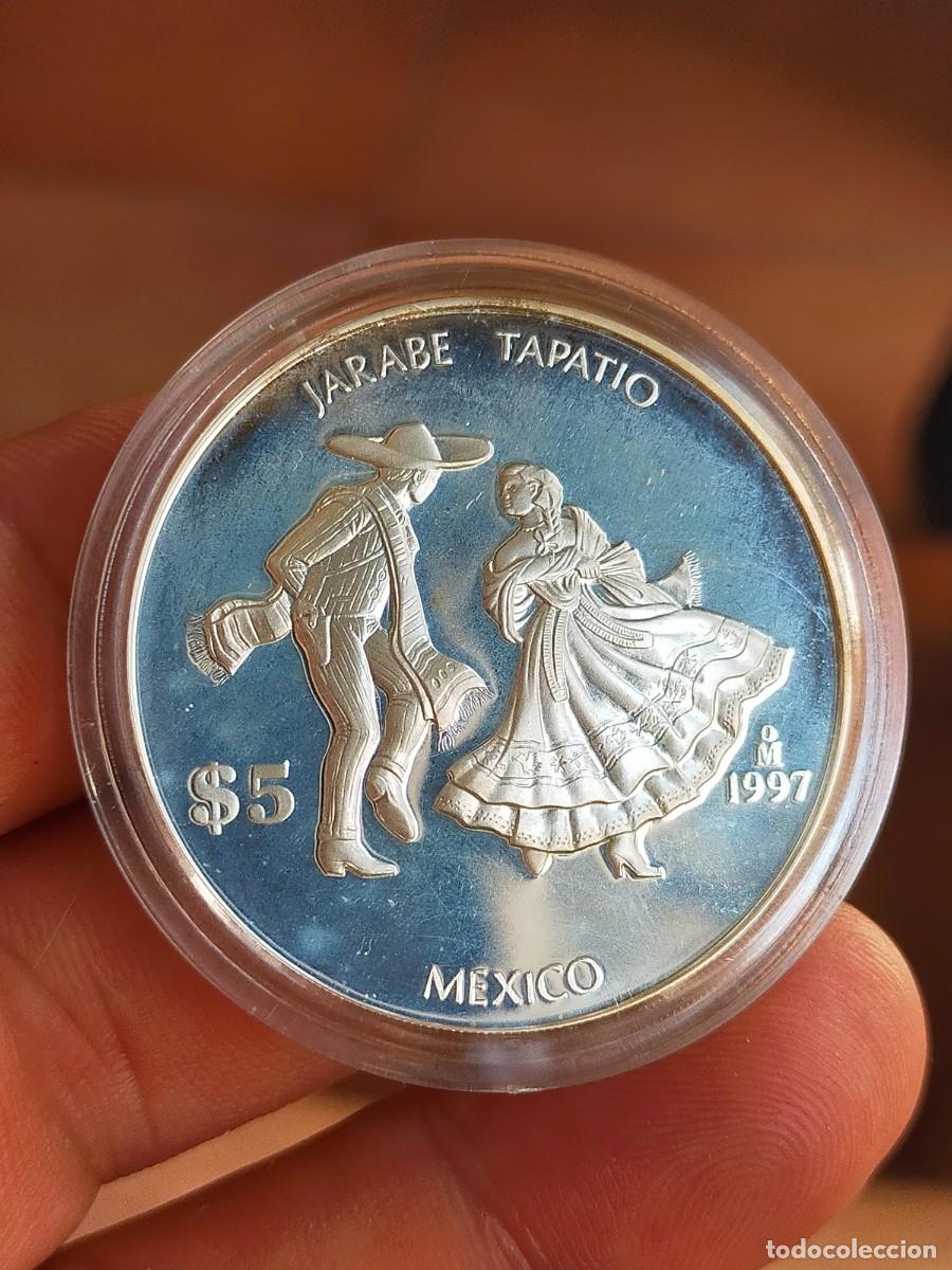 Coins Juan Carlos I: MONEDA 5 CINCO PESOS MEXICO DANZAS Y TRAJES TIPICOS 1997 PLATA JARABE TAPATIO