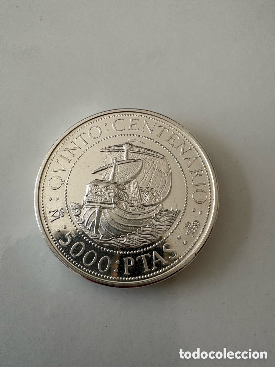 Monedas Juan Carlos I: Moneda Plata 5000 Pesetas 1989 Quinto Centenario - FNMT Proof