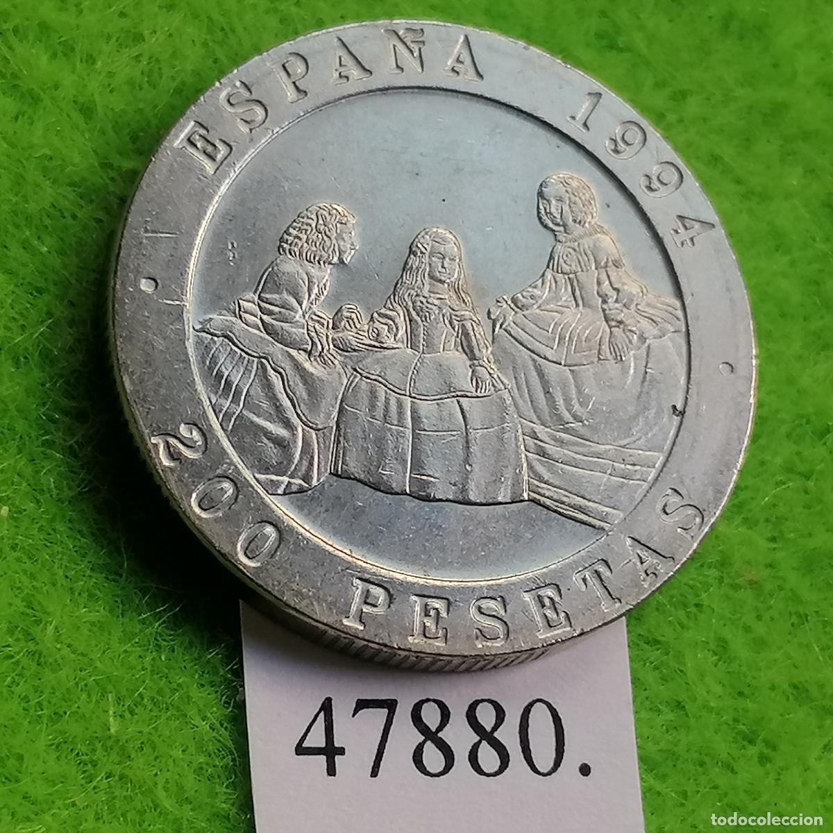 Monedas Juan Carlos I: Espa&ntilde;a 200 pesetas 1994, Maestros de la pintura, Vel&aacute;zquez, Goya, Juan Carlos I, 1⁰