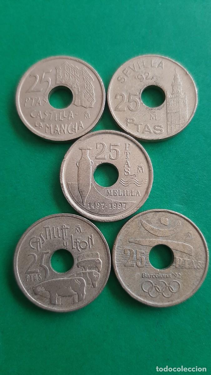 Monedas Juan Carlos I: (ESPA&Ntilde;A) LOTE DE MONEDAS DE 25 PESETAS DIFERENTES