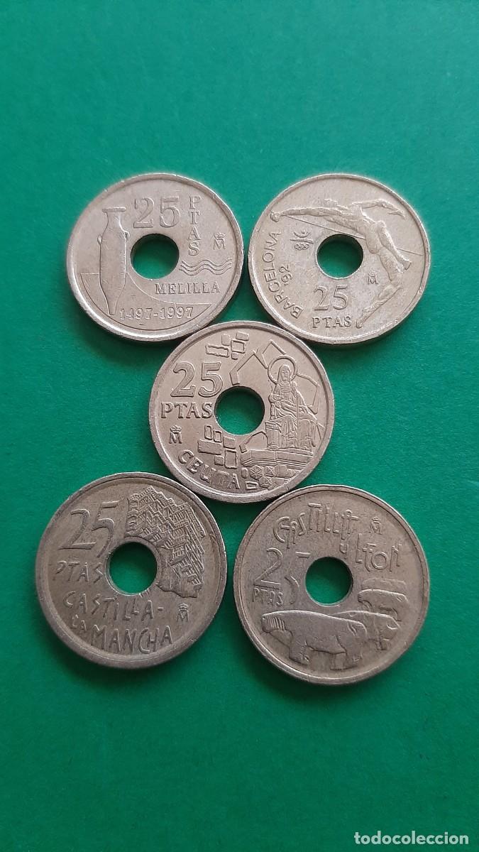Monedas Juan Carlos I: (ESPA&Ntilde;A) LOTE DE MONEDAS DE 25 PESETAS DIFERENTES