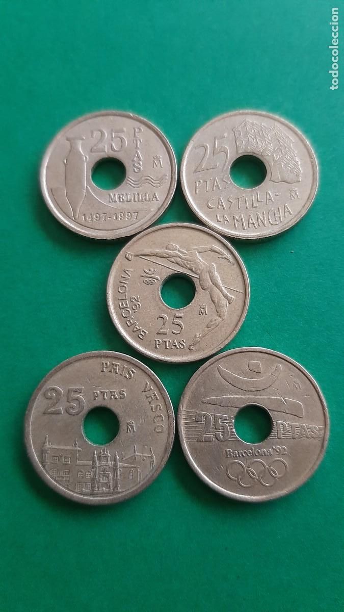 Monedas Juan Carlos I: (ESPA&Ntilde;A) LOTE DE MONEDAS DE 25 PESETAS DIFERENTES