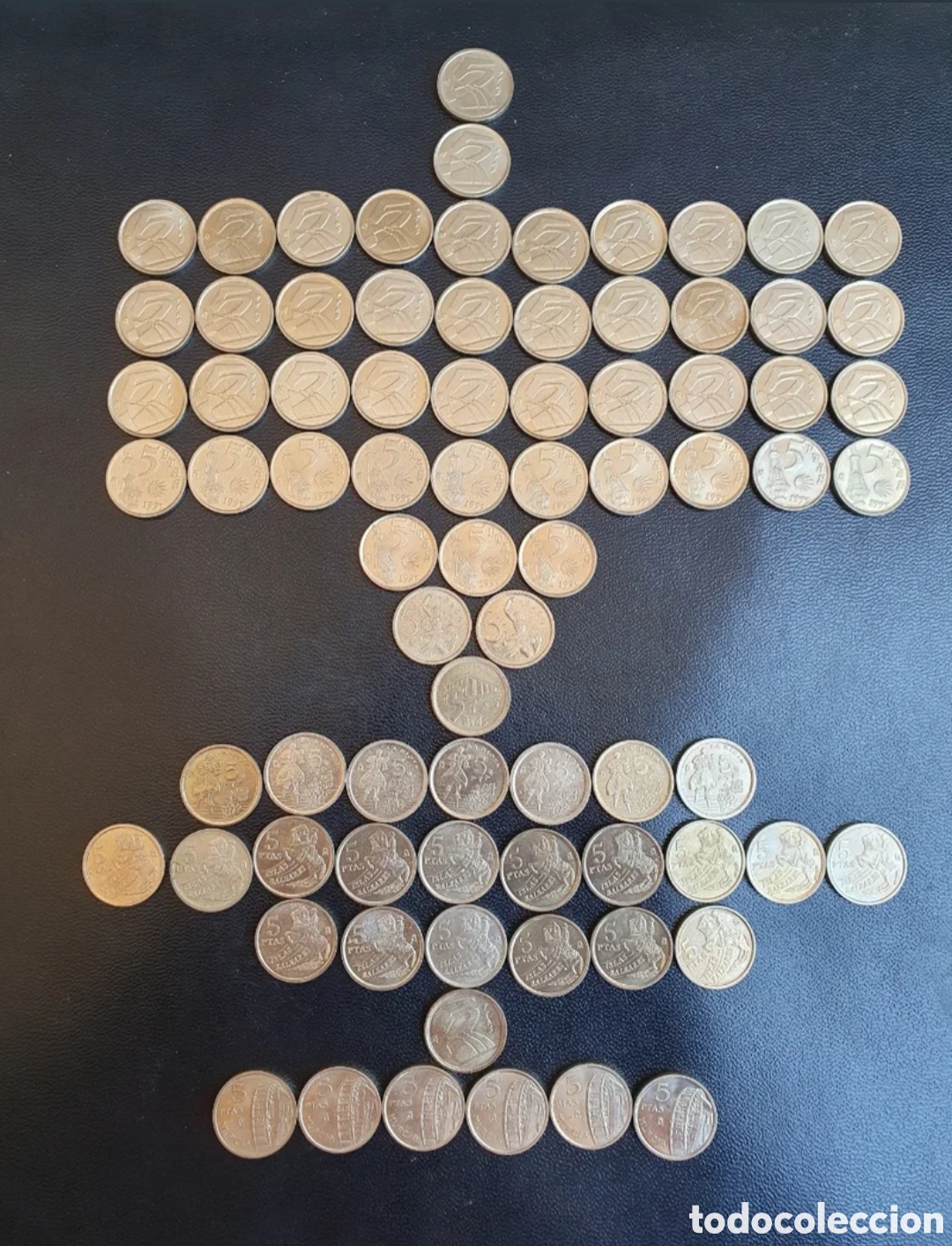 Monedas Juan Carlos I: 78 Monedas de 5 pesetas 1989-1999 de Espa&ntilde;a