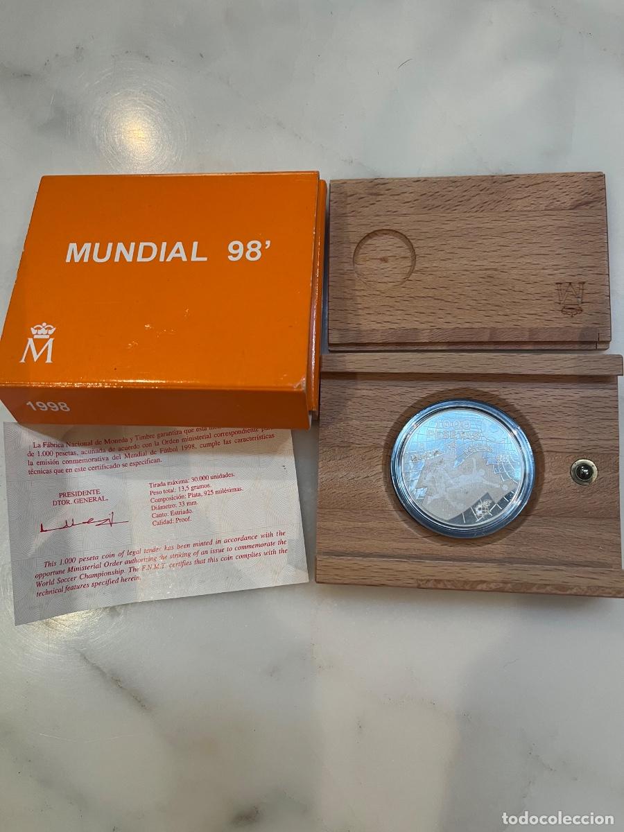 Monedas Juan Carlos I: 1000 pesetas de plata. Mundial 98&rsquo;.