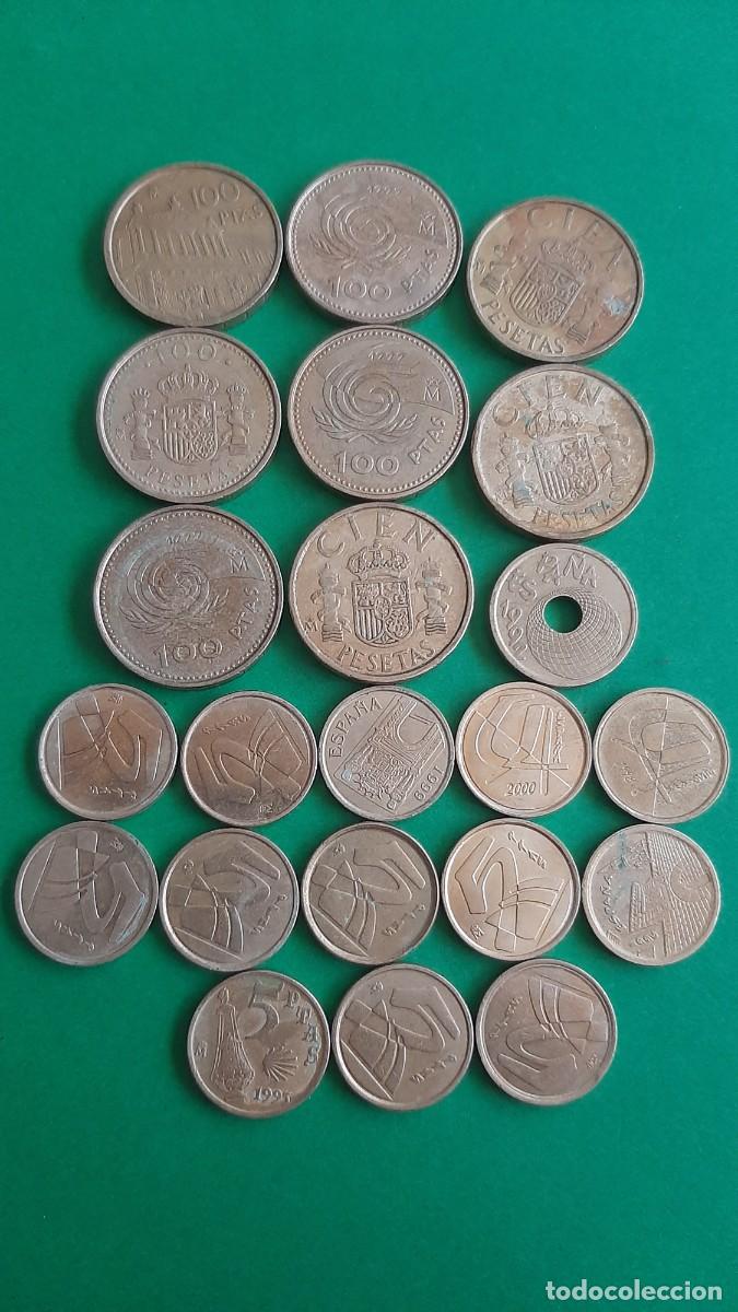 Monedas Juan Carlos I: (ESPA&Ntilde;A) LOTE DE MONEDAS DE 5, 25 Y 100 PESETAS