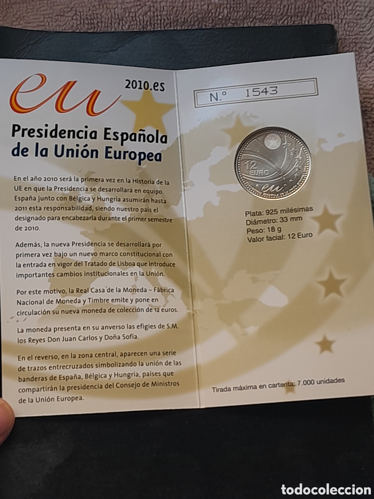 Monedas Juan Carlos I: Cartera Moneda 12 euros plata, a&ntilde;o 2010