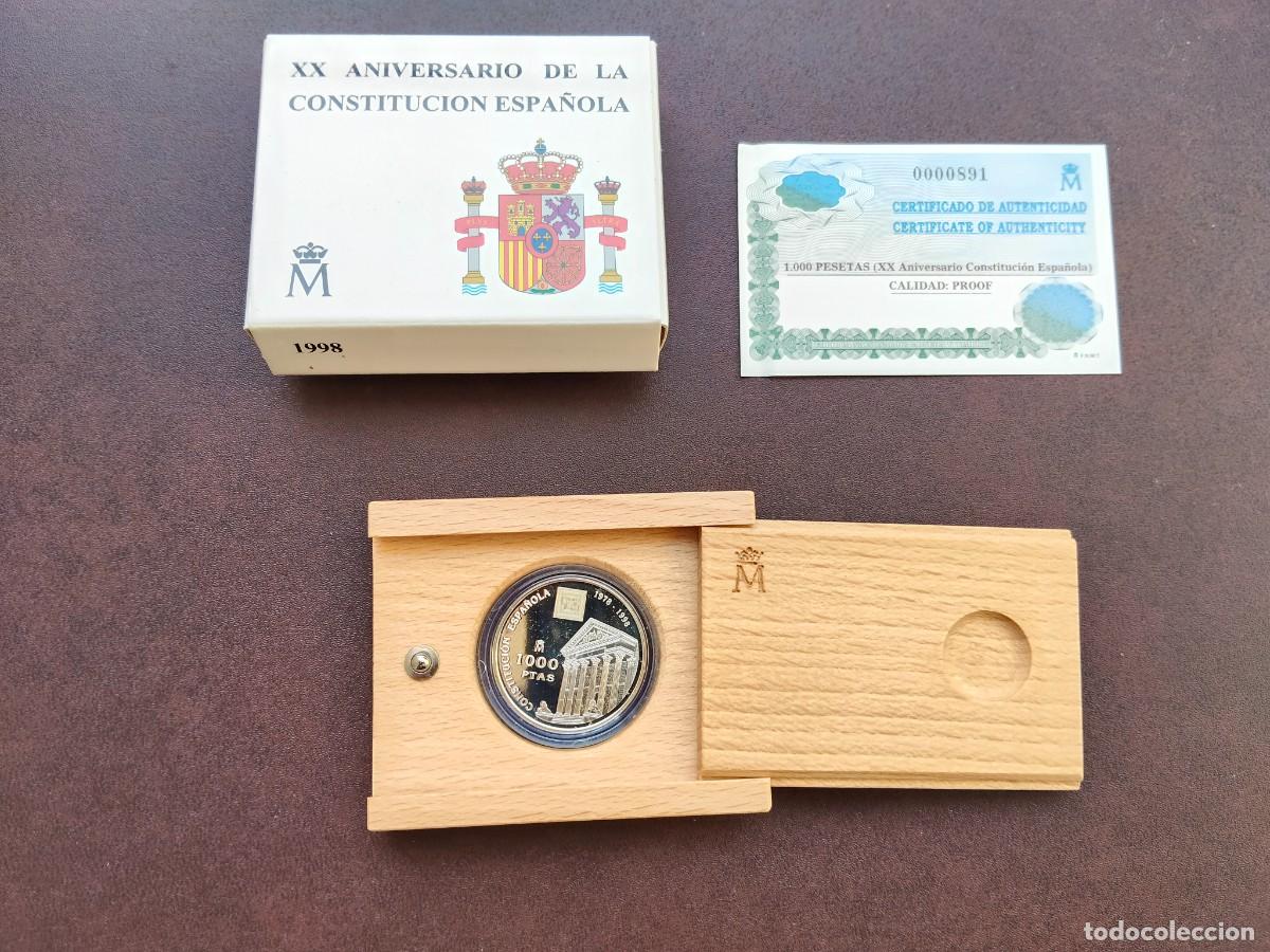 Monedas Juan Carlos I: MONEDA DE 1000 PESETAS DEL A&Ntilde;O 1998.XX ANIVERSARIO CONSTITUCION ESPA&Ntilde;OLA (DE PLATA)