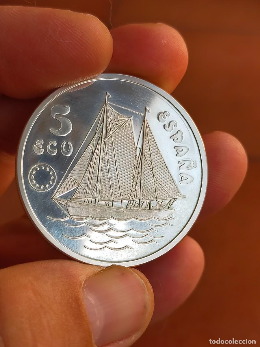 Monedas Juan Carlos I: MONEDA DE 5 CINCO ECU DON JUAN DE BORBON 1913 1993 ESPA&Ntilde;A PLATA EXCELENTE CONSERVACION