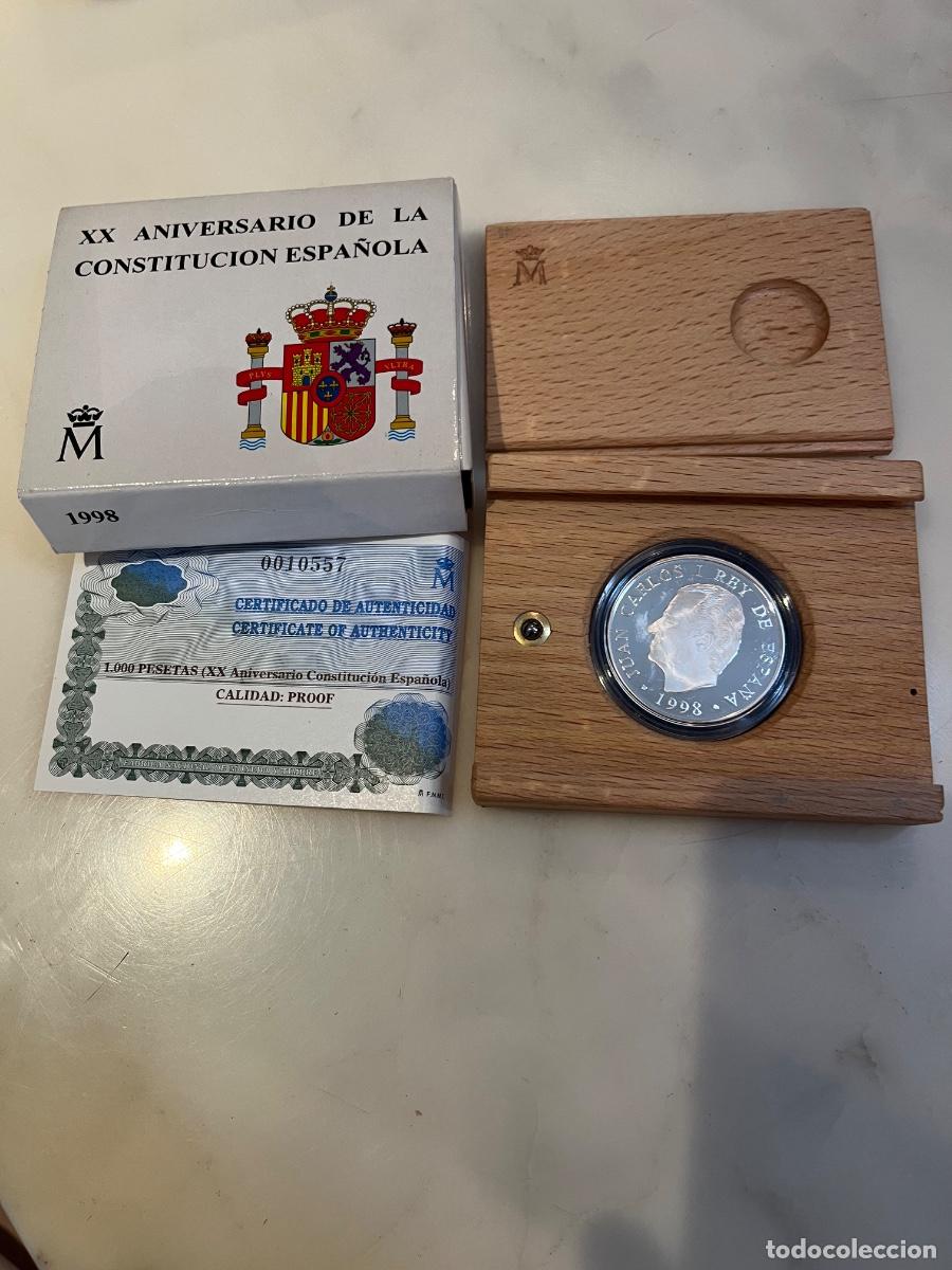 Monnaies Juan Carlos I: 1000 pesetas de plata 1998. XX Aniversario de la constituci&oacute;n espa&ntilde;ola