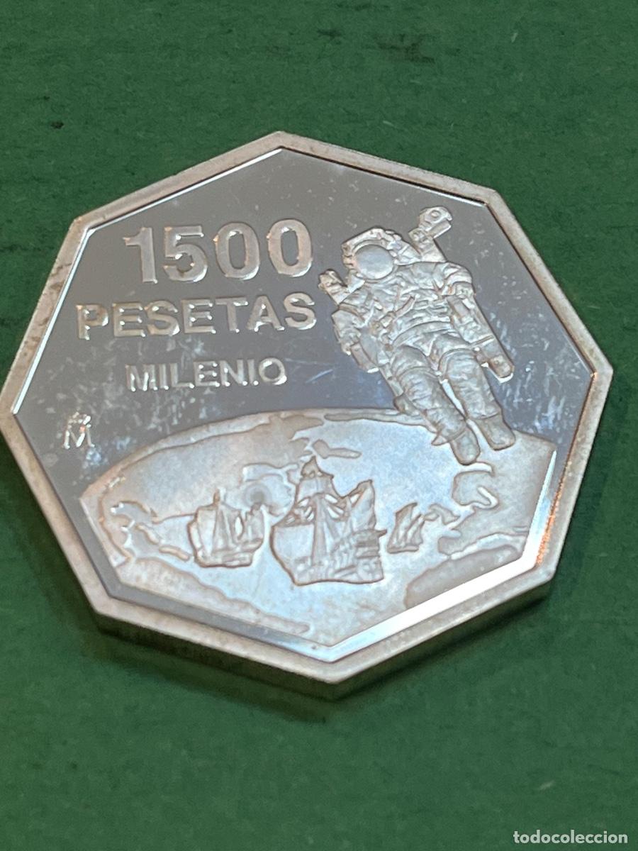 Monedas Juan Carlos I: 1500 pesetas de plata. 1999. Milenium