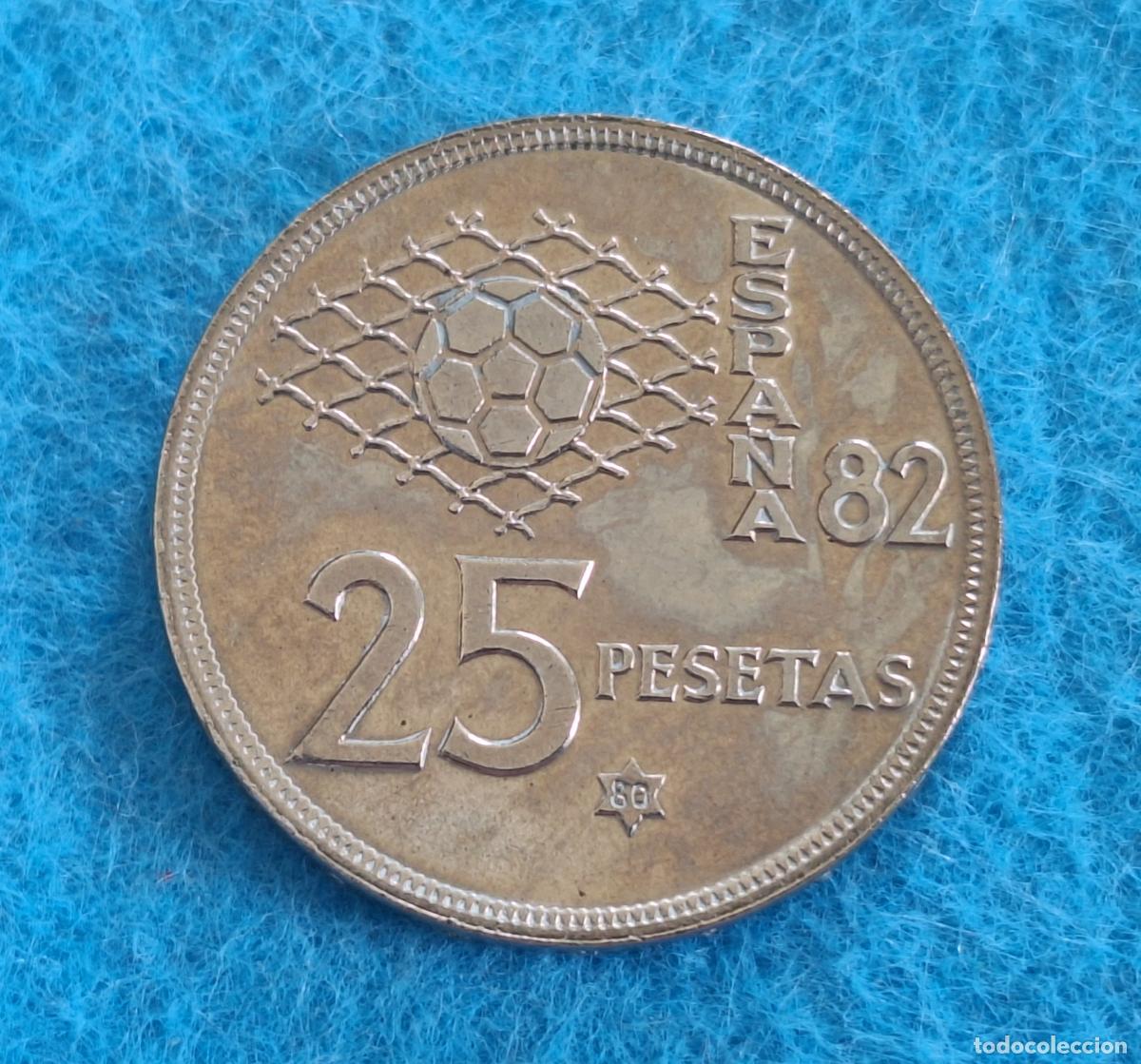 Monedas Juan Carlos I: Moneda de 25 pesetas. MUNDIAL DE FUTBOL ESPA&Ntilde;A 82. 1980. Estrella 80