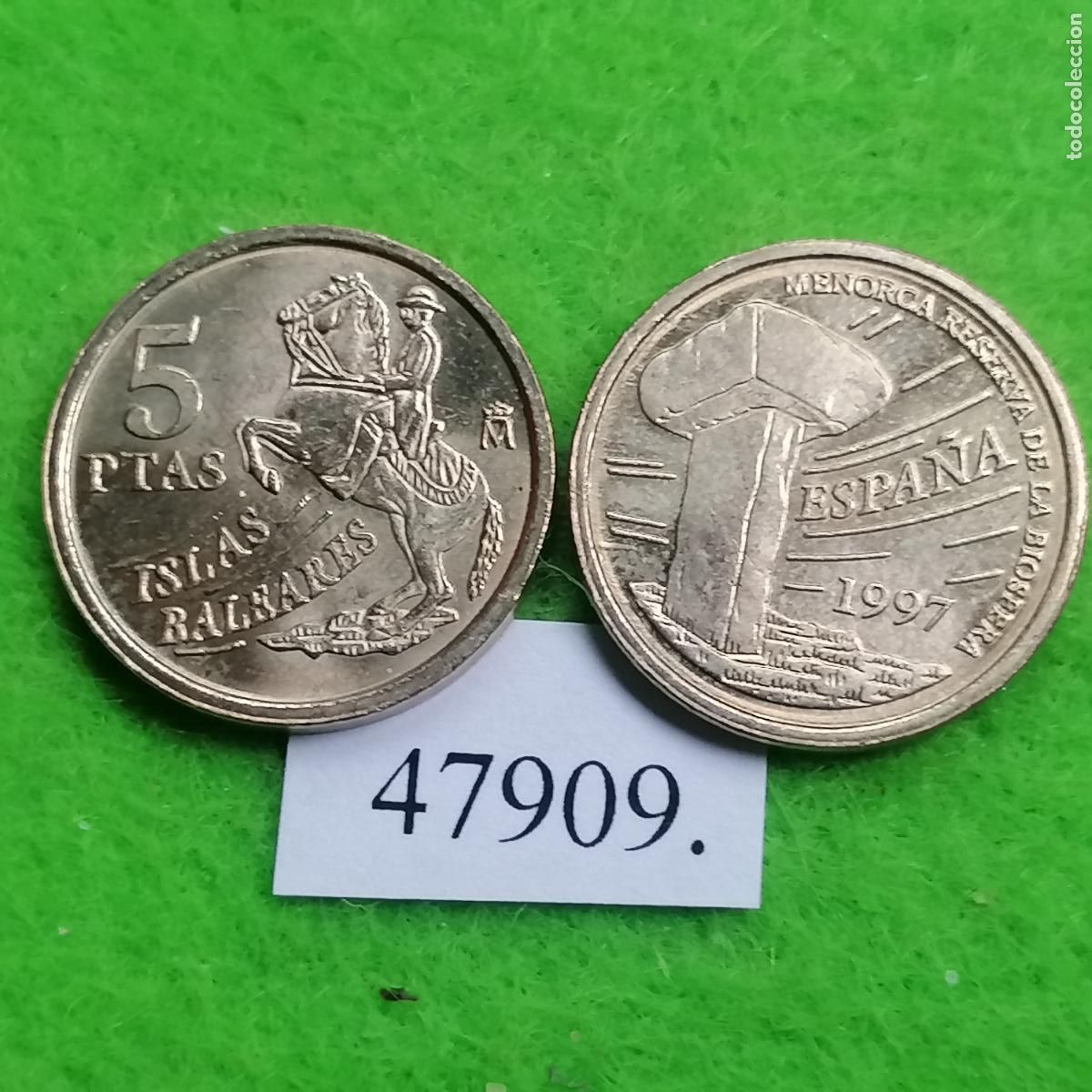 Monedas Juan Carlos I: Espa&ntilde;a 5 pesetas 1997, Baleares, una moneda, Juan Carlos l, 1&ordm;, 47909 3