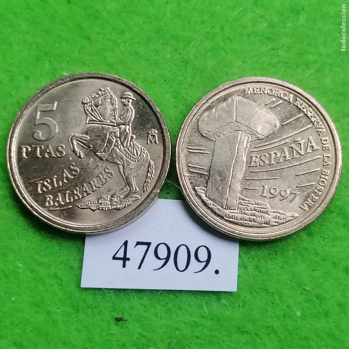 Monedas Juan Carlos I: Espa&ntilde;a 5 pesetas 1997, Baleares, una moneda, Juan Carlos l, 1&ordm;, 47909 2