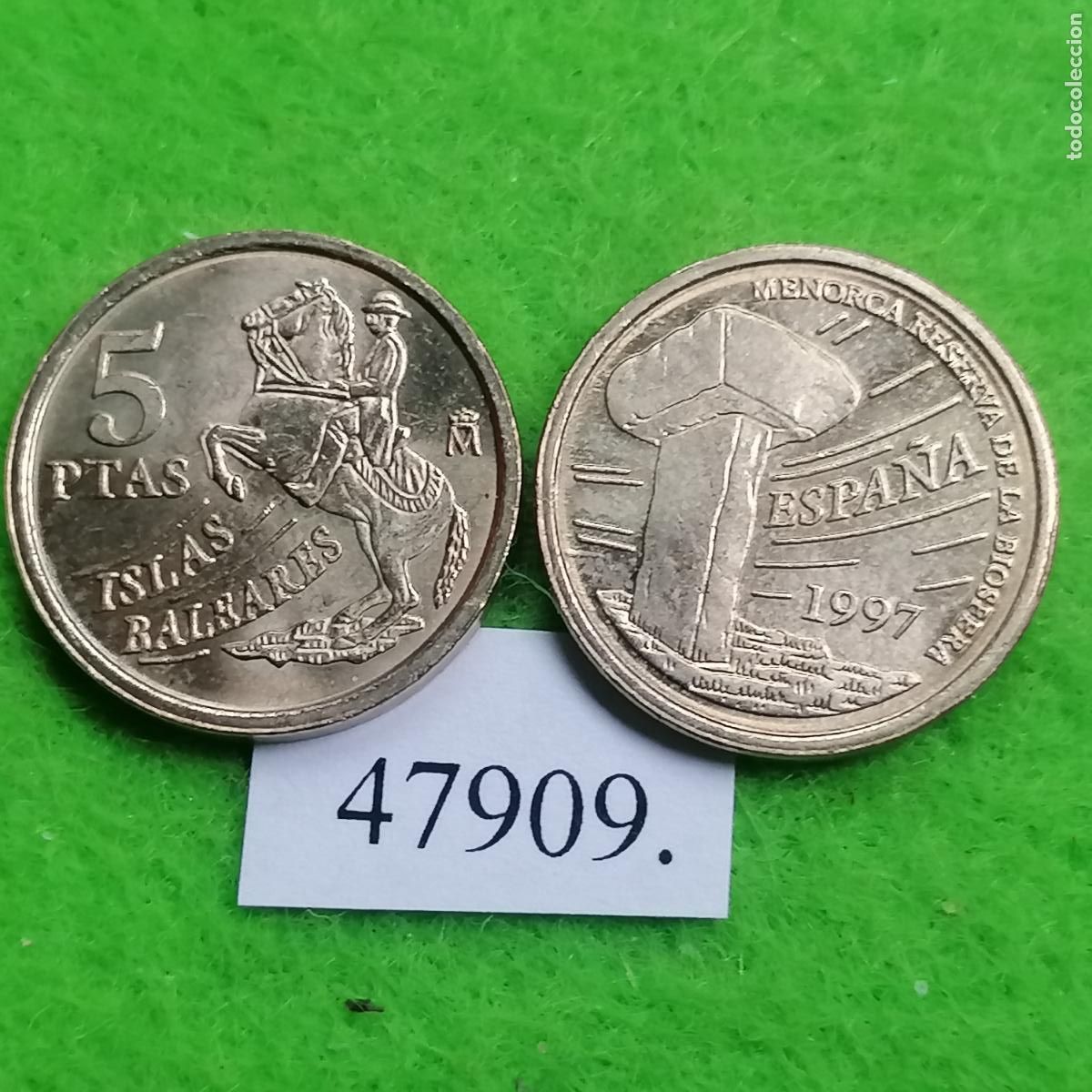 Monedas Juan Carlos I: Espa&ntilde;a 5 pesetas 1997, Baleares, una moneda, Juan Carlos l, 1&ordm;, 47909