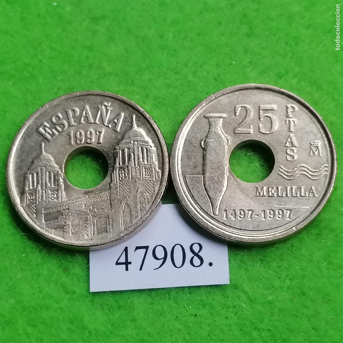 Monedas Juan Carlos I: Espa&ntilde;a 25 pesetas 1997, Melilla, una moneda, Juan Carlos l, 1&ordm;, 47908