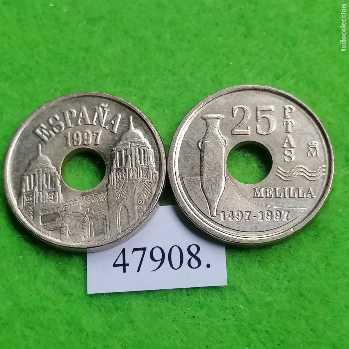 Monedas Juan Carlos I: Espa&ntilde;a 25 pesetas 1997, Melilla, una moneda, Juan Carlos l, 1&ordm;, 47908 2