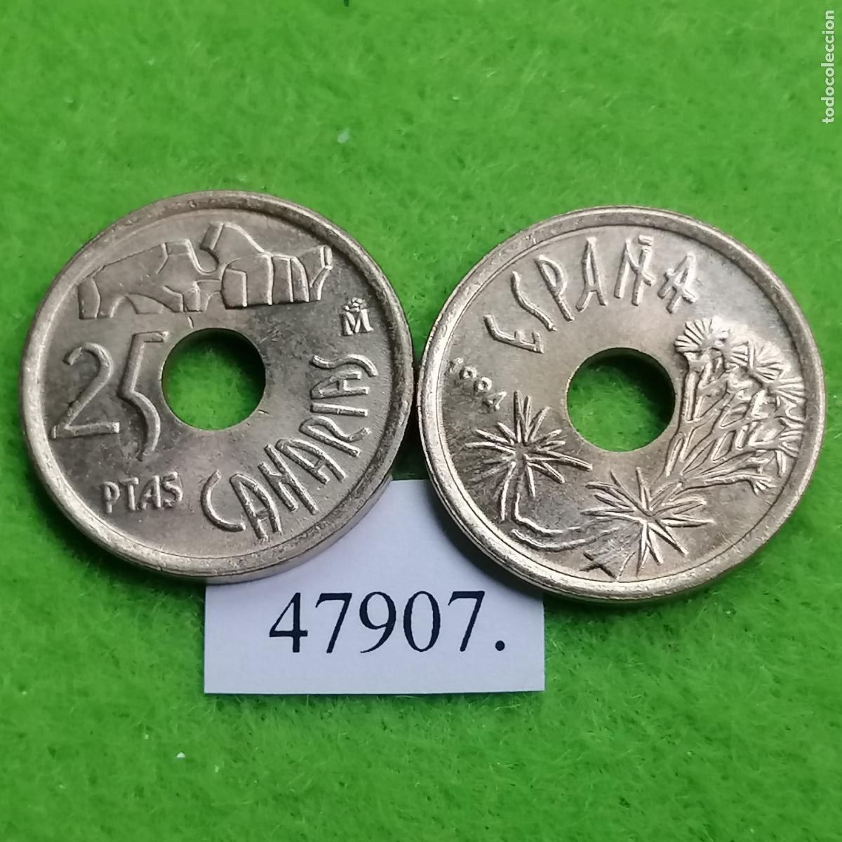 Monedas Juan Carlos I: Espa&ntilde;a 25 pesetas 1994, Canarias, una moneda, Juan Carlos l, 1&ordm;, 47907 2