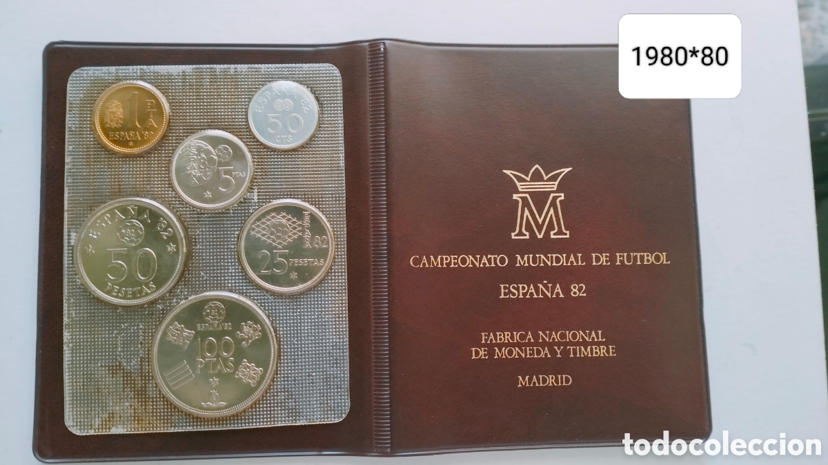Monedas Juan Carlos I: Cartera pesetas Mundial de f&uacute;tbol 1980*80