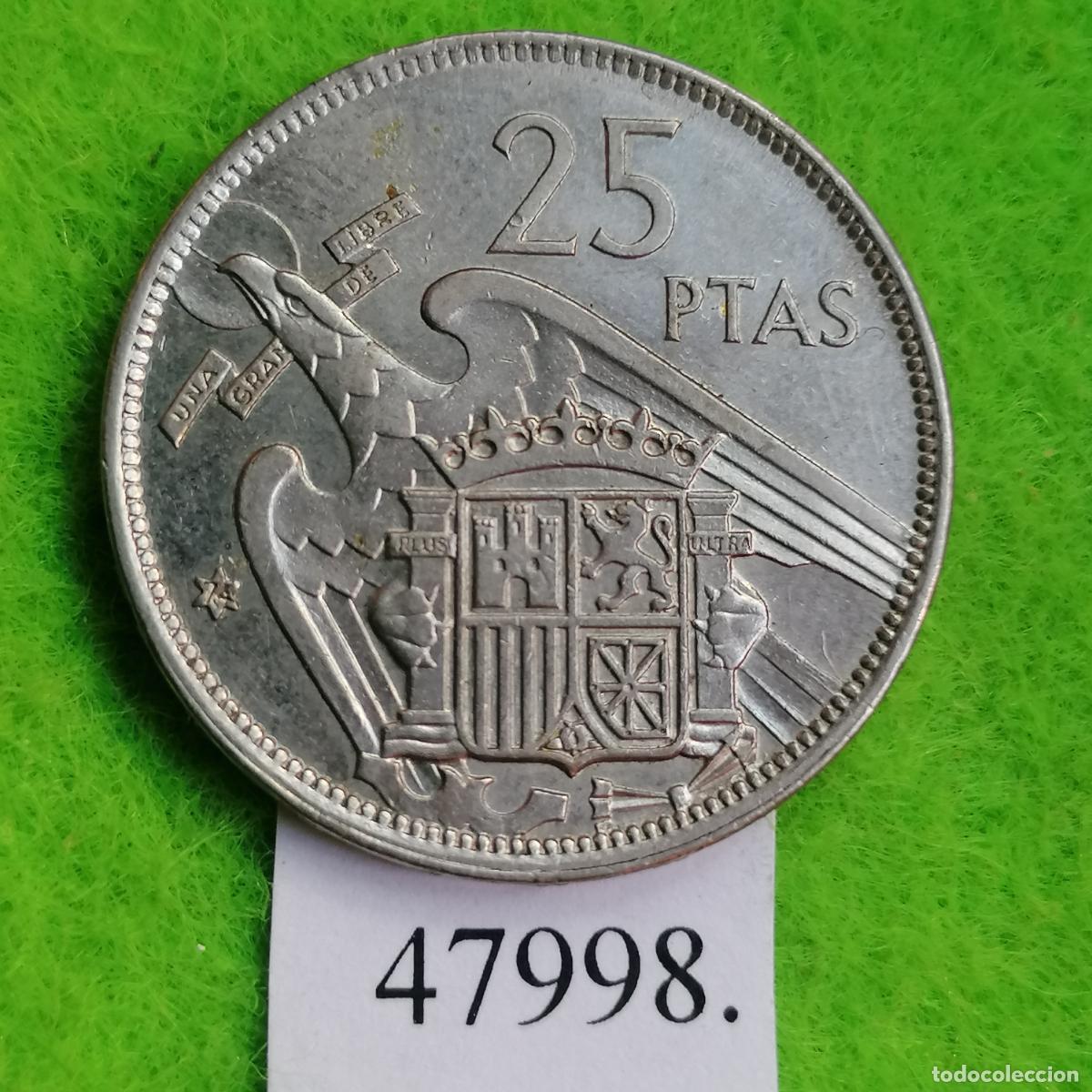 Monedas Juan Carlos I: Espa&ntilde;a 25 pesetas 1957 74, Franco