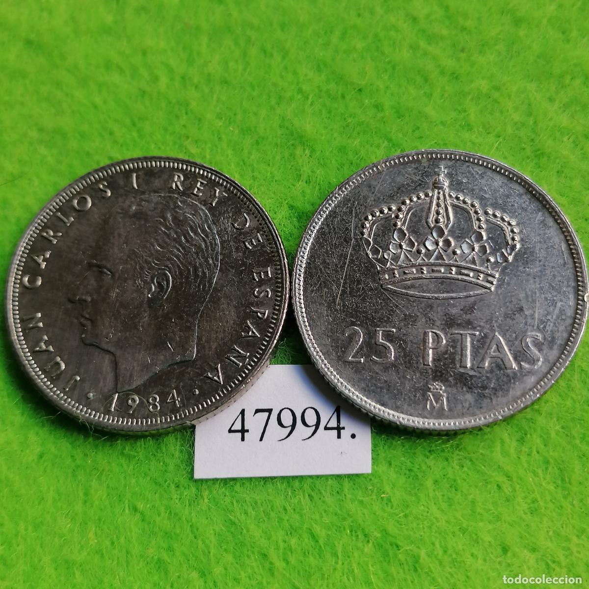 Monnaies Juan Carlos I: Espa&ntilde;a 25 pesetas 1984, una moneda, Juan Carlos I, 47994