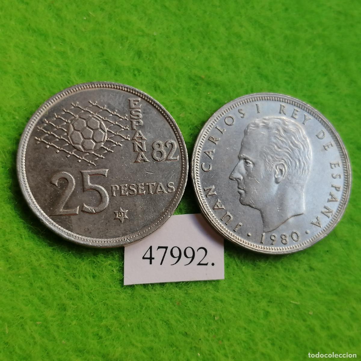 Monedas Juan Carlos I: Espa&ntilde;a 25 pesetas 1980 82, una moneda, Juan Carlos I, 47992