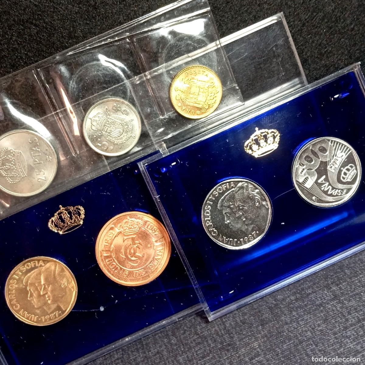 Monedas Juan Carlos I: ⚜️ # C001. Lote 500 pesetas Proof 1987 Bodas de Plata + Serie 1975 *77