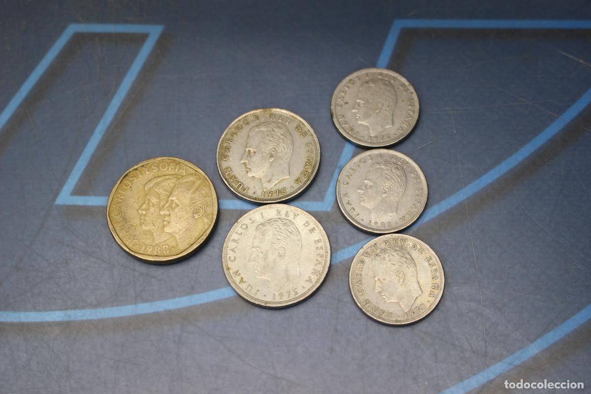 Monedas Juan Carlos I: 03. Monedas de 500, 25 y 5 Pesetas Juan Carlos I de 1975 a 1988.
