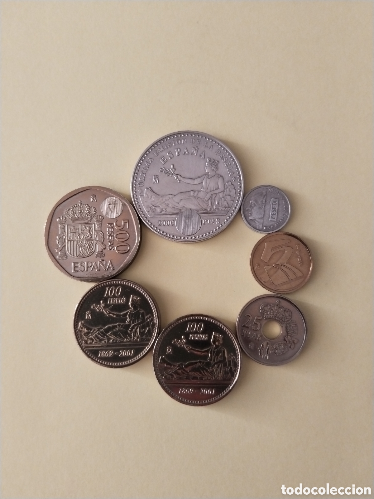 Monedas Juan Carlos I: Espa&ntilde;a. 2001. Serie Completa desde 1 Peseta a 2000 Pesetas. Circuladas