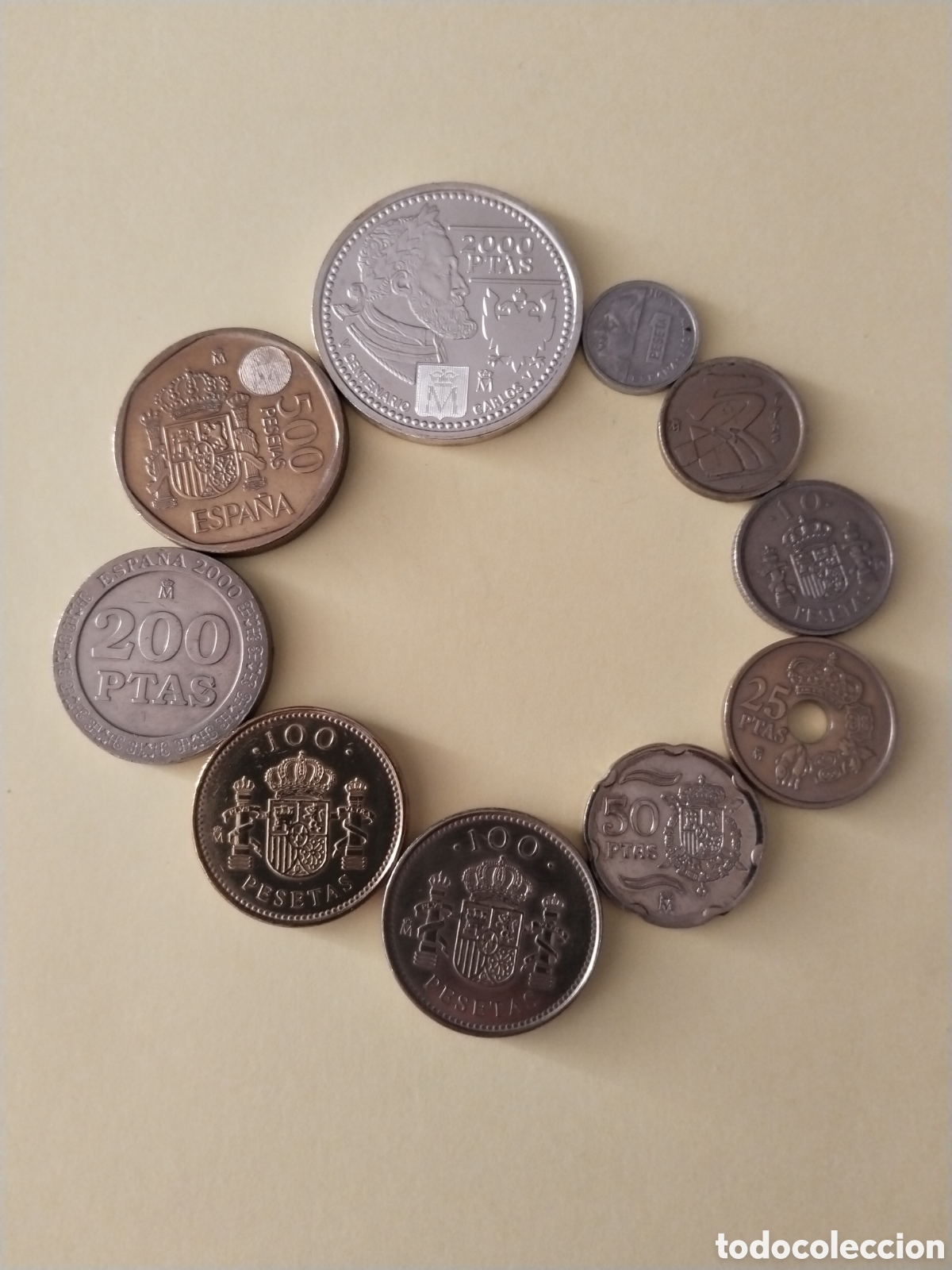 Monedas Juan Carlos I: Espa&ntilde;a. 2000. Serie Completa desde 1 a 2000 Pesetas. Circuladas